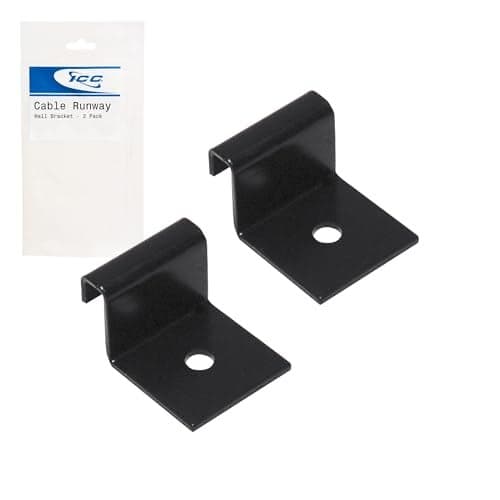 ICC Cable Runway Wall Bracket – 2-Pack | Steel, Black Powder Coat, Flush Wall Mount