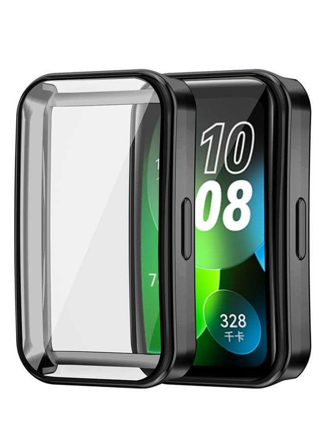 Ful Case Protector Compatible with Huawei Band 8 | Band 9 | Band 10 Watch, Full TPU case protector with TPU screen coverage (Black)