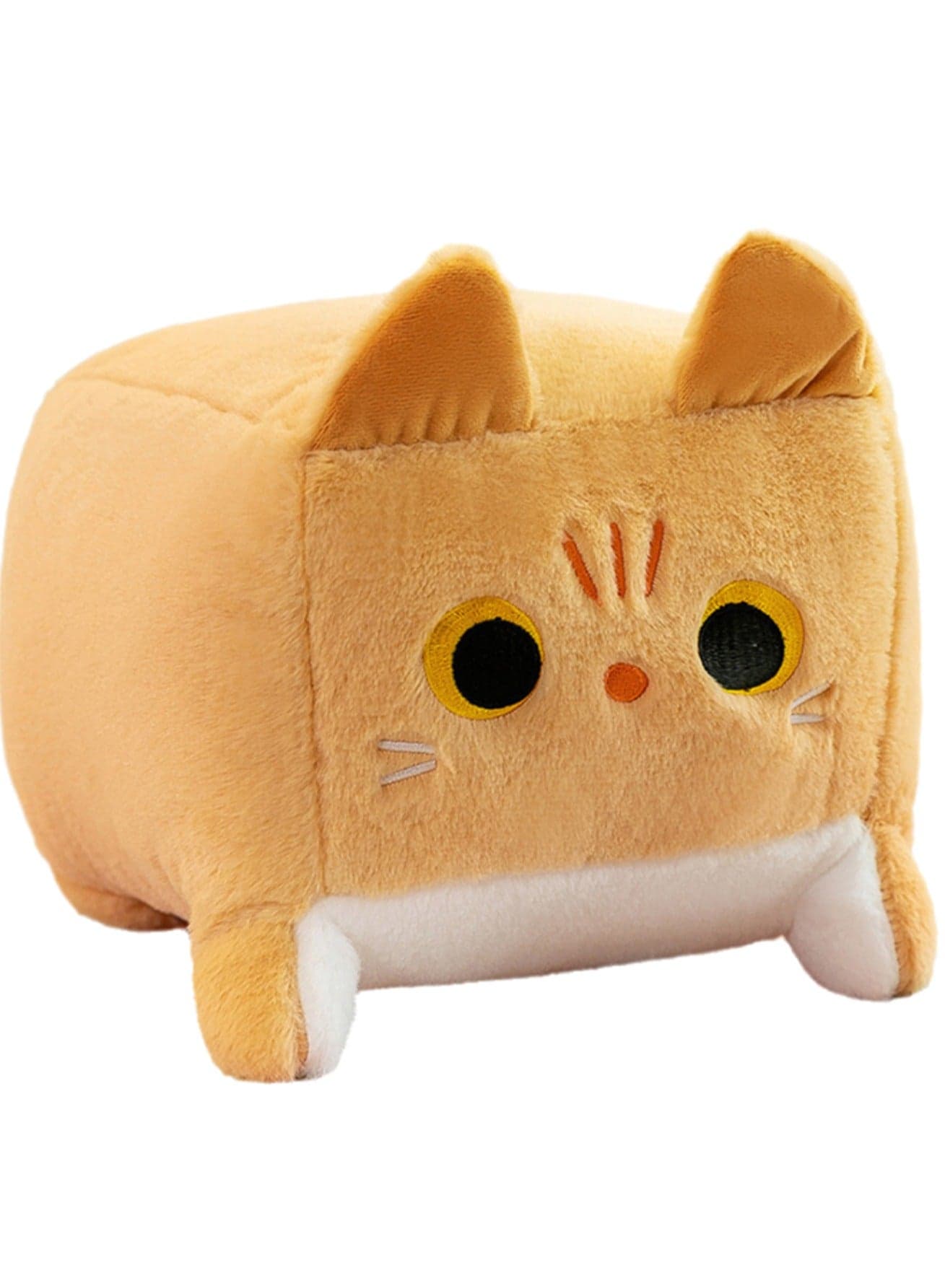 25 CM Cute Square Cat Plush Toy Soft Stuffed Doll For Girls And Boys All Ages Gift(Brown)
