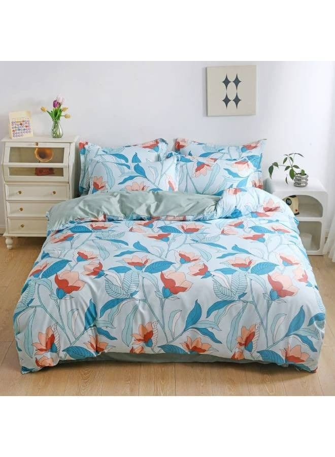 6-Piece Double Size Duvet Cover Set|1 Duvet Cover + 1 Flat Sheet + 4 Pillow Cases|Microfibre|TWILIGHT