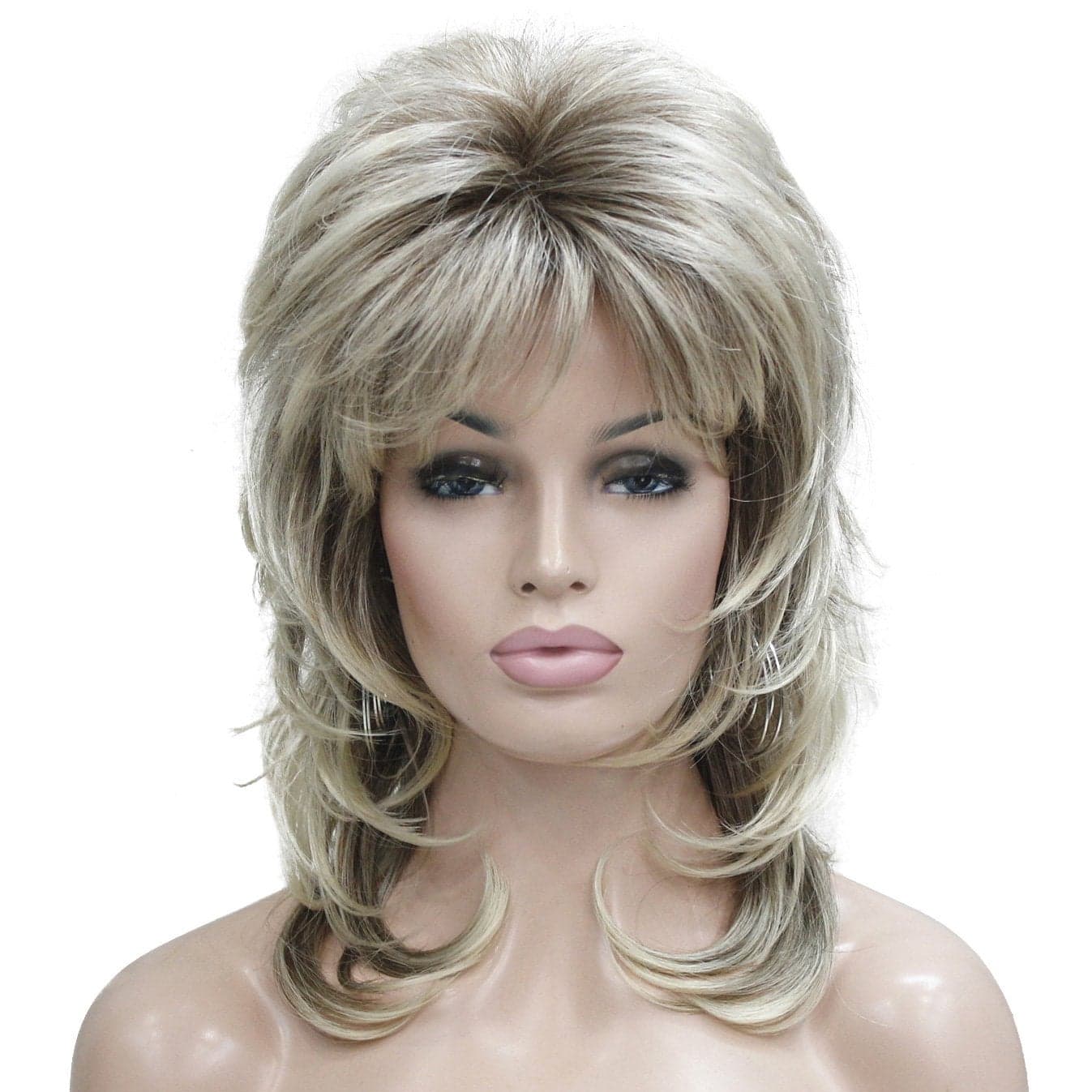Lydell Long Soft Shaggy Layered Blonde Ombre Classic Cap Full Synthetic Wigs R1026 2 Toned Blonde