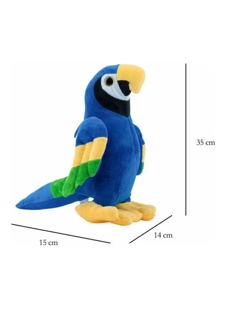 Stuffed Animal Plush Parrot Baby Toys 6 To 12 Month Plush Toy 35 Cm Gifts For Boys Girls -Blue 35cm