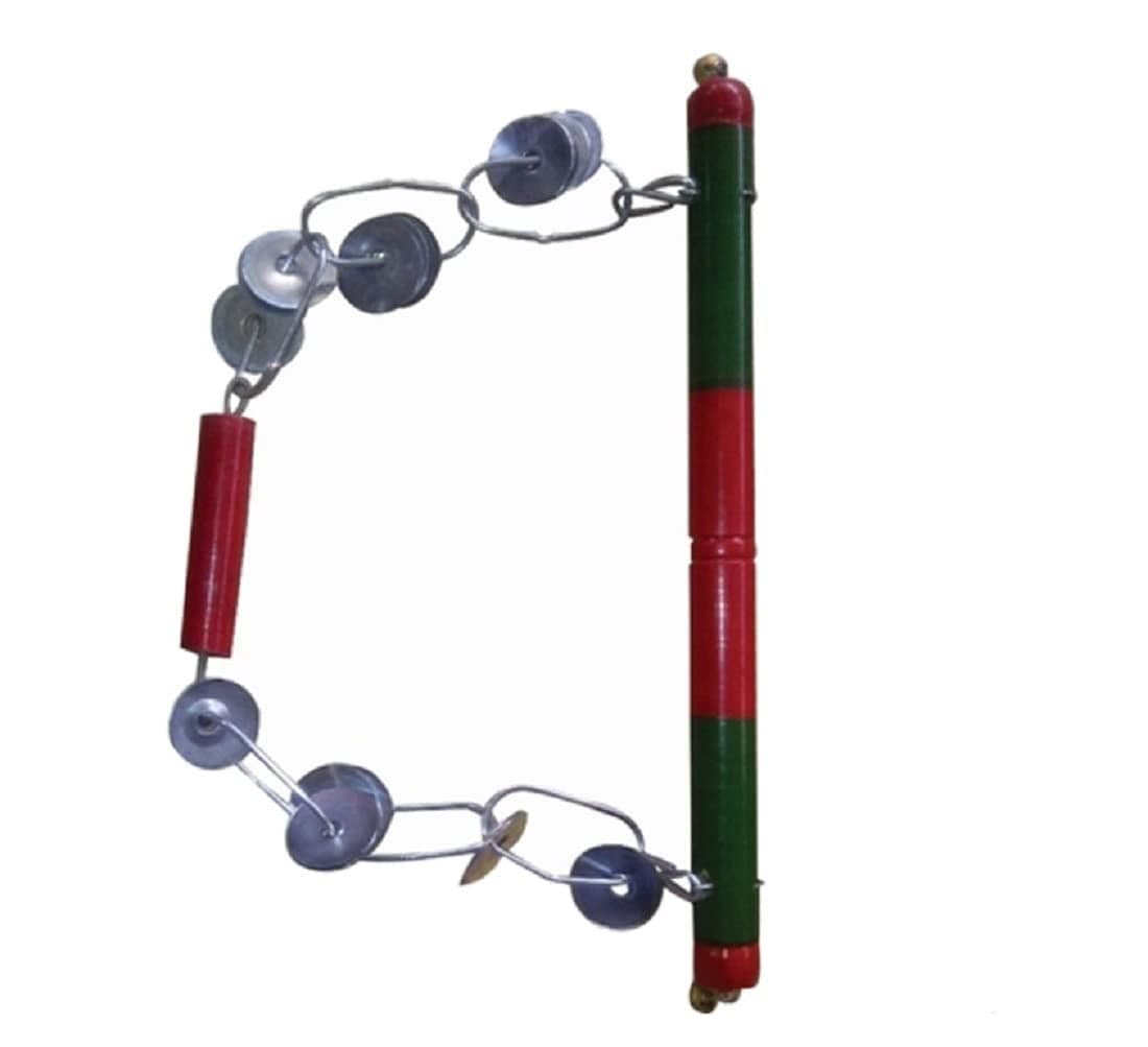 Kaku Fancy Dresses Metal Lezim Dance Musical Equipment For Independence Day/Republic Day/Ganesh Visarjan (Pack Of 1),Multicolor