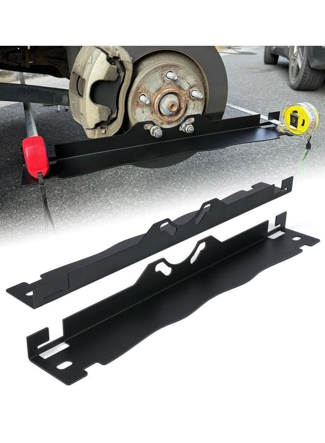 Heavy Duty Toe Alignment Tool Plates, Upgrade Stainless Steel Wheel Alignment Tool Plate with Hanging Holes for Easy Wall-Mounted Storage, Black(Excluding Tape Measures)