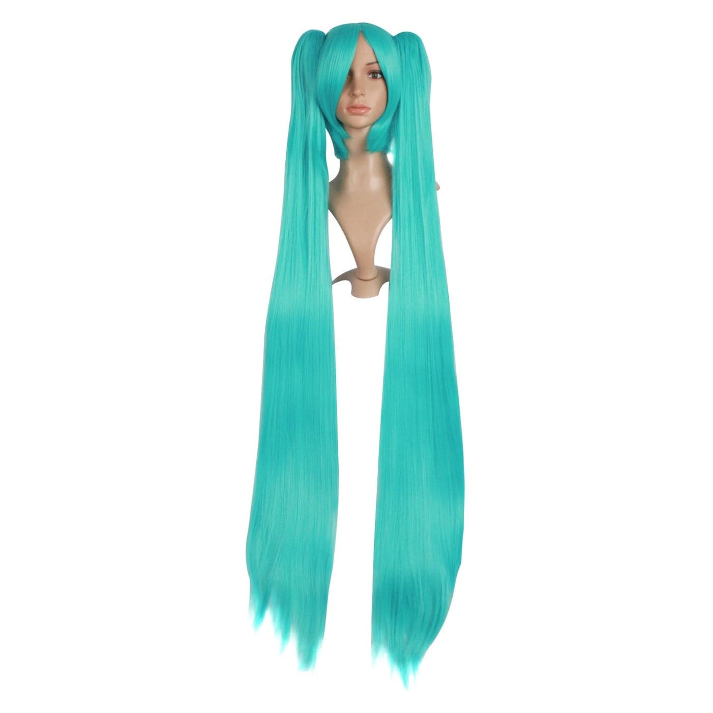 MapofBeauty 47Inch120cm Fashion Long Straight Cosplay Wig Mixed Cyan