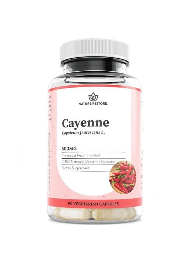 Cayenne Pepper Extract Supplement, Standardized to 0.45 Percent Capsaicin, 70,000 Scoville Heat Units, 90 Capsules, Manufactured in USA, Non-GMO & Gluten Free