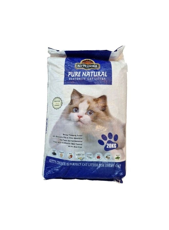 Kitty Choice Pure Natural Bentonite Cat Litter, Lemon Fragrance, 20 kg