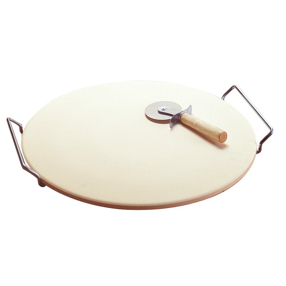 GoodCook Oven to Table Ceramic Stoneware Pizza Stone with Metal Rack 1475 White