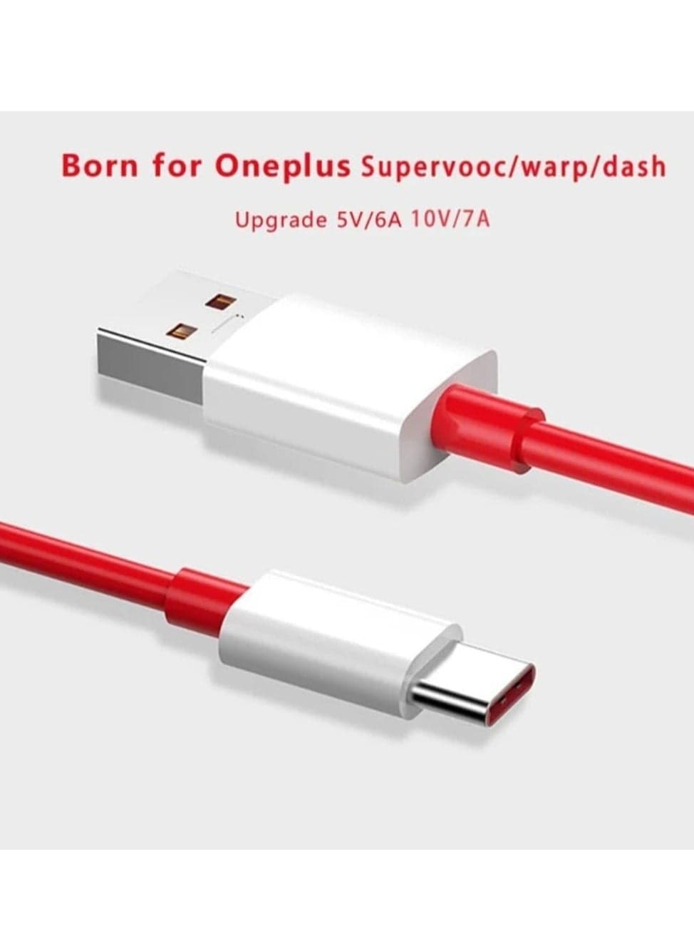 "Premium Red USB Type-C Cable – Rapid Charging for OnePlus 7T, 8, 9, 10R, and More"
