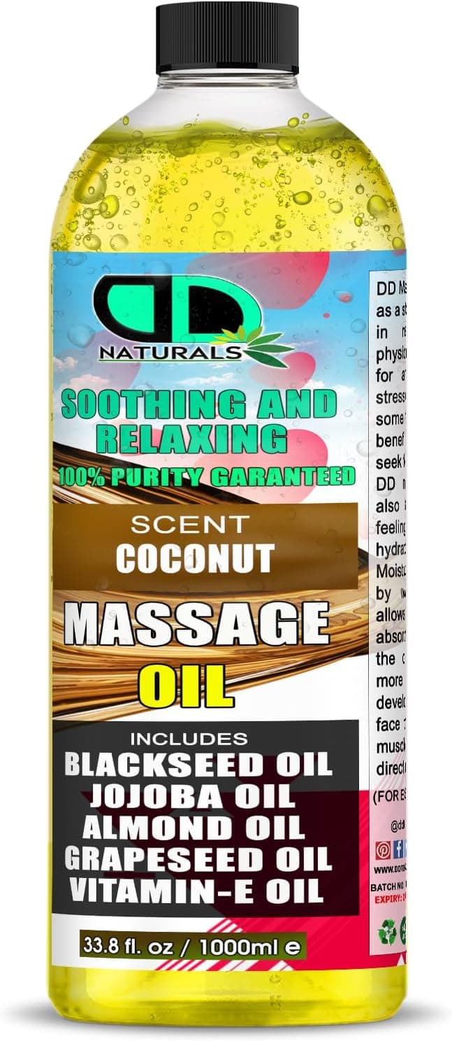Coconut Message Oil Therapy WarmingLightweight RelaxingDaily Hydration Body Oil by for UnisexAll Skin Care OilLip Body Hair Moisturizer and Softener 1000ml