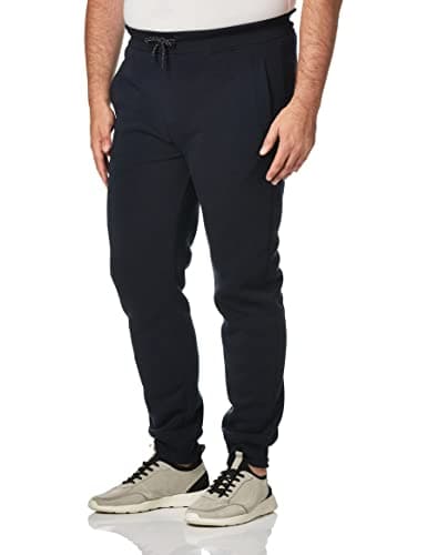 WT02 Mens Fleece Sweatpants Joggers Regular Extended Sizes Navy Medium