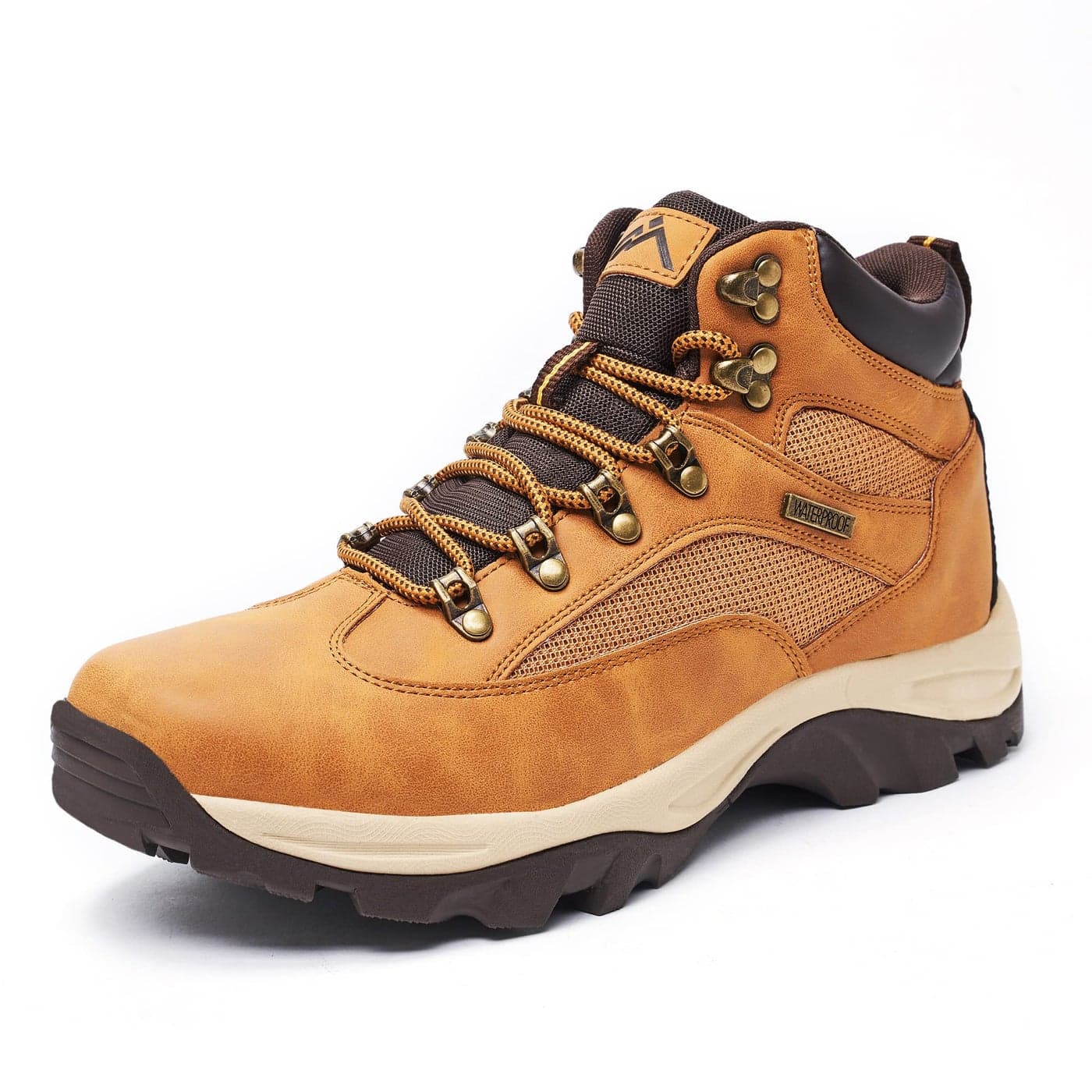 CC-Los Men's Waterproof Hiking Boots Outdoor Relaxed Fit Lightweight Wheat Size 13