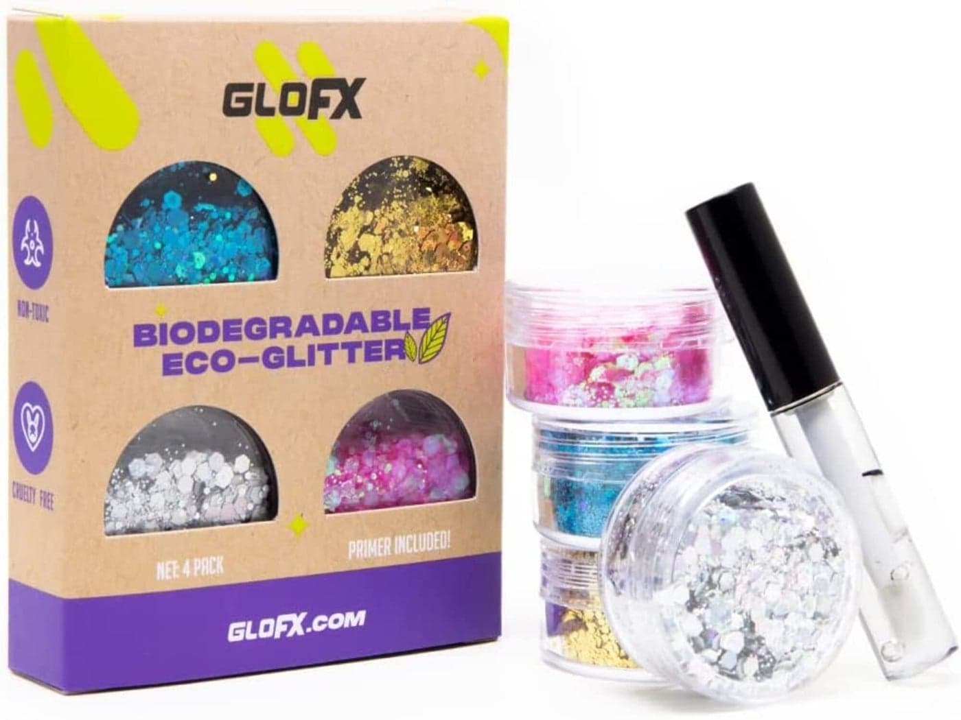 Biodegradable Glitter Makeup Face Glitter Hair Glitter and Body Glitter Plant Based Glitter Makeup for EDM Rave Music Festivals and Cosplay Chunky Glitter Multicolor 4 Pack