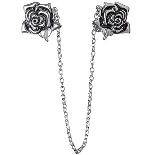 Evelots Rose Sweater Clip, Collar Chain - Vintage Look Cardigan Clips to Hold Sweater Together, Shawl, Scarf Clip