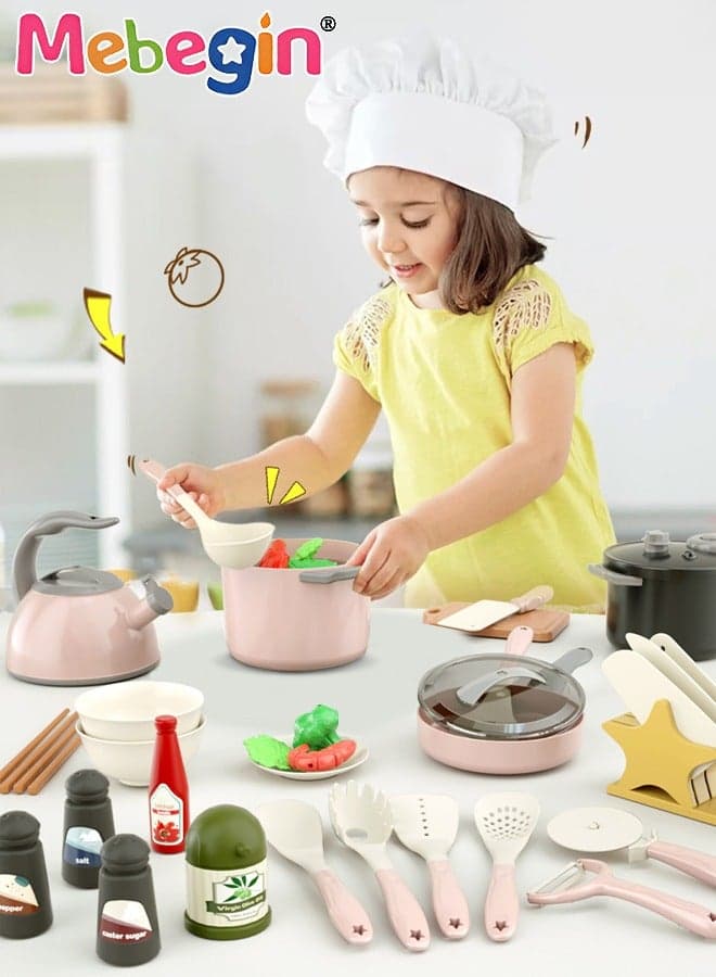 32PCS Kitchen Pretend Play Toy, Cooking Playset with Rich Accessaries, Play Food Set, Fun Pretend Role Play Toy, Creative Play House Toys, Pre School Learning Educational Toys, Ideal Gift for Kids Aged 3+
