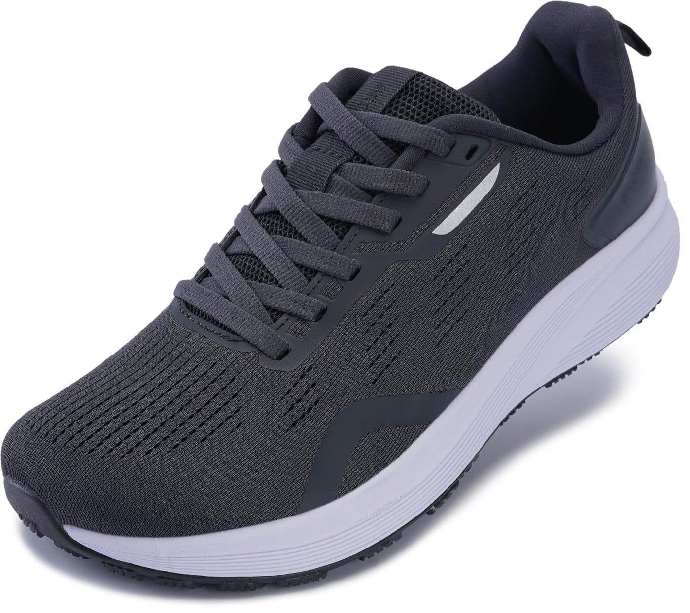BRONAX Wide Toe Box Tennis Shoes for Men Lightweight Road Running Gym Walking Size 8.5w Sports Outdoor Athletics Jogging Sneakers Breathable Fitness Male Footwear Grey 42