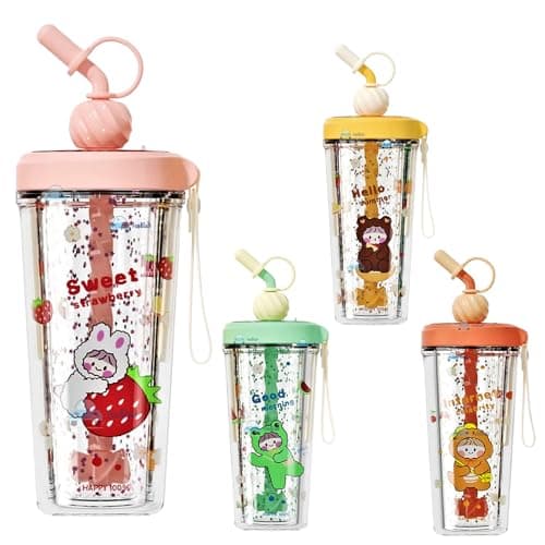 FunBlast Tumbler with Straw, Sipper, Tumbler Mug, Coffee Mug with Lid, and Sipper Bottle with Straw Pack of 1 Pcs – 400 ML - Random Color