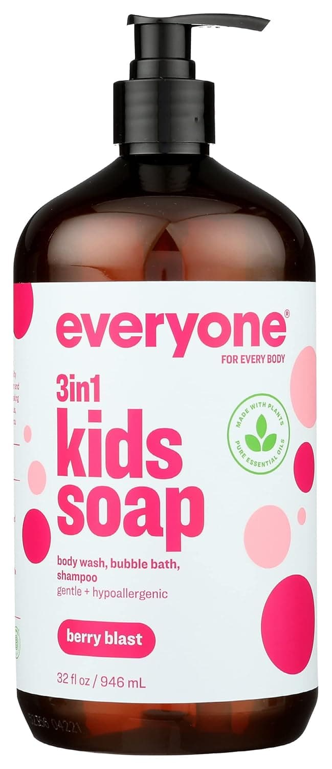 Everyone 3In1 Berry Blast Scent Gentle And Hypoallergenic Kids Soap Gluten Free 32 Fluid Ounce Pack Of 1