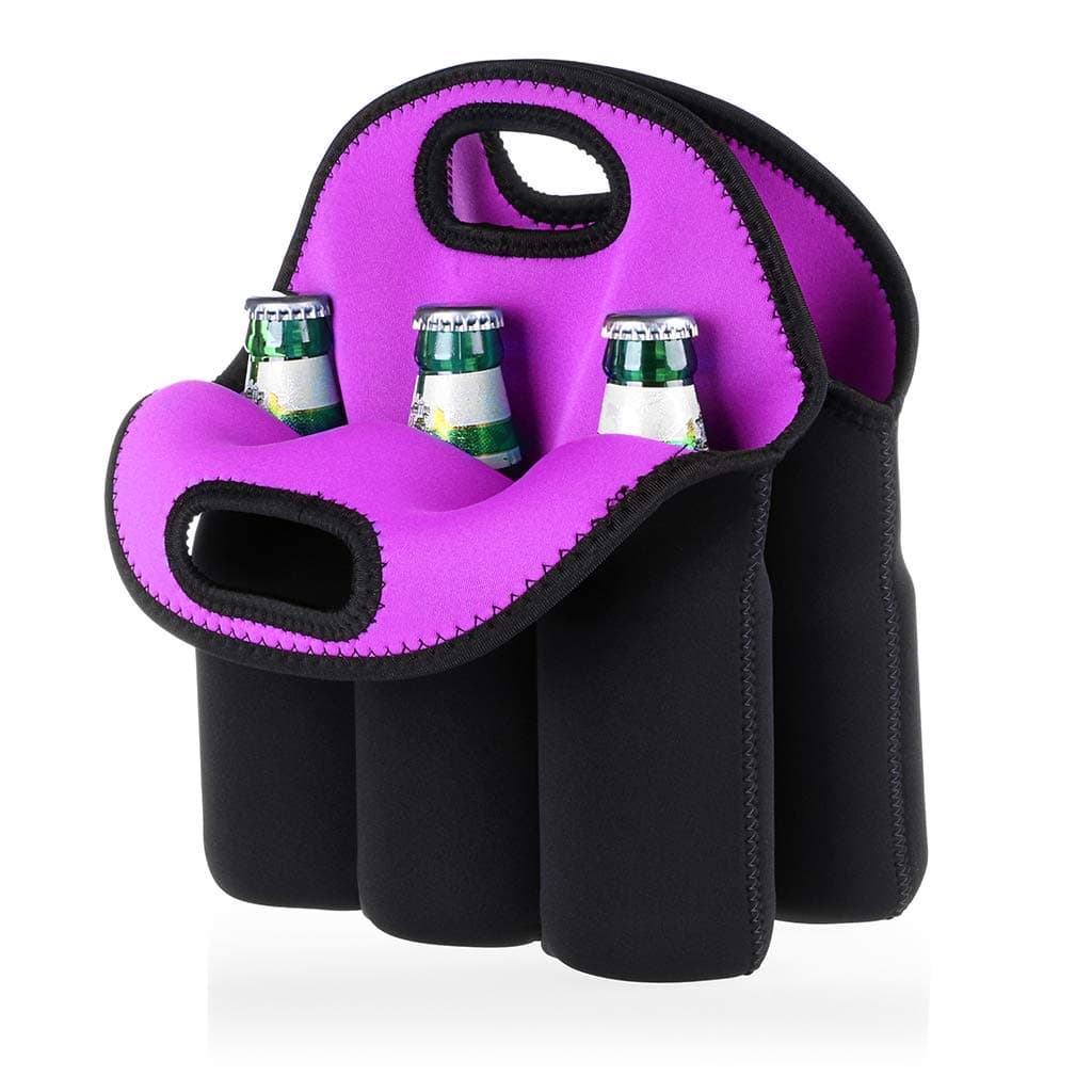 Hipiwe 6 Pack Beer Cooler Tote Bag Extra Thick Neoprene Beer BottleCanBeverage Carrier Insulated Feeding Bottles Tote Sleeve