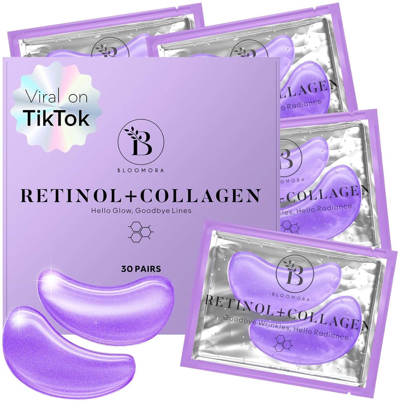 Retinol Collagen Under Eye Patches 30 Pairs Under Eye Patches for Dark Circles and Puffy Eyes Under Eye Mask Puffy Eyes Treatment