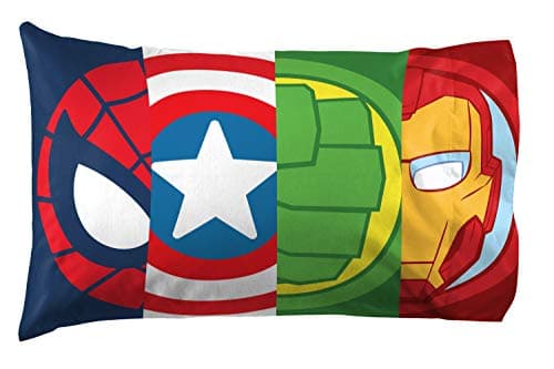 Jay Franco Marvel Super Hero Adventures Double Team 1 Pack Pillowcase - Double-Sided Kids Super Soft Bedding - Features The Avengers