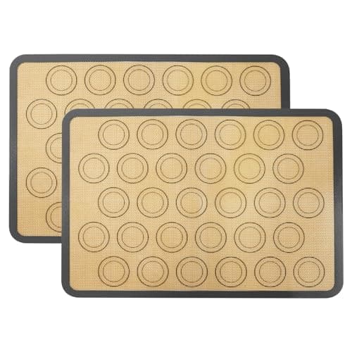 HOTUT Silicone Macaron Baking Mats 42295 cm Non Stick Baking Mat 2 PCS Thick Silicone Baking Mats Sheet NonSlip Washable Reusable Baking Tray for MacaroonsCakeBread Making