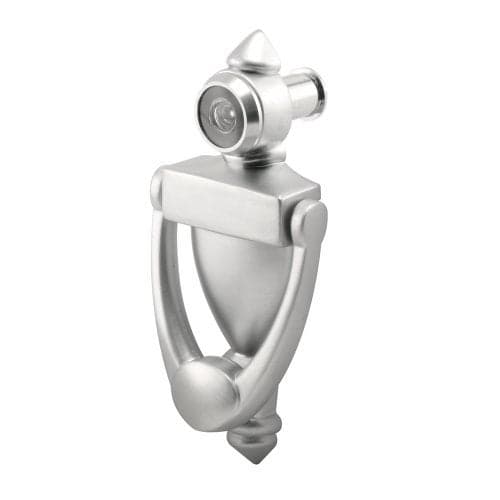 Prime-Line U 10327 Door Knocker and Viewer, 9/16 In. Bore, 180 Degree View Angle, Satin Nickel (Single Pack)