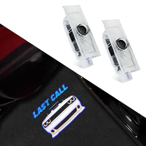 2 PCS Non-Fading Car Door Logo Lights Compatible for Challenger 2015-present Last Call Courtesy LED Ghost Shadow Light Projector Lamps Accessories (Blue Last Call)