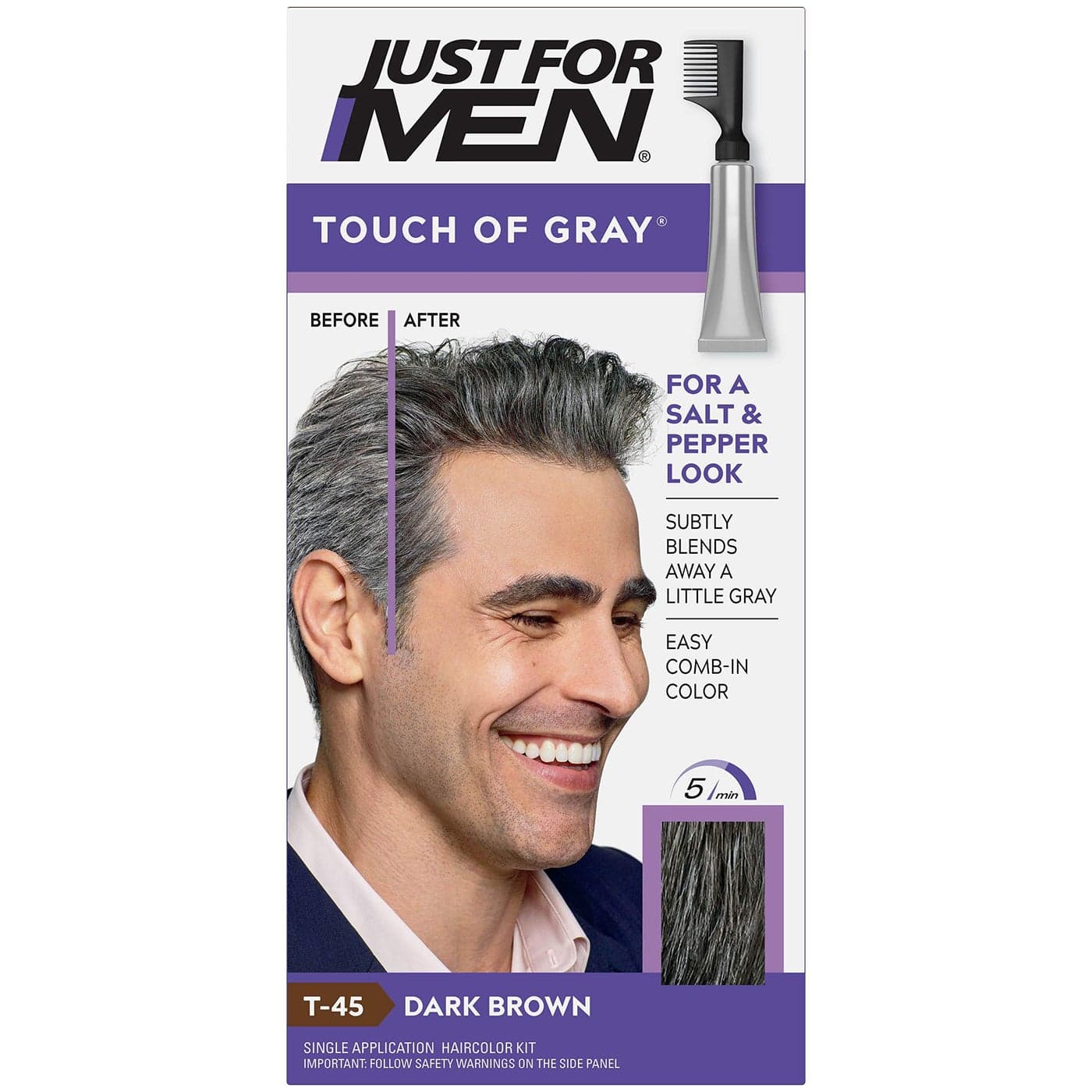 JUST FOR MEN Touch of Gray Hair Treatment T45 Dark Brown 2 Pack