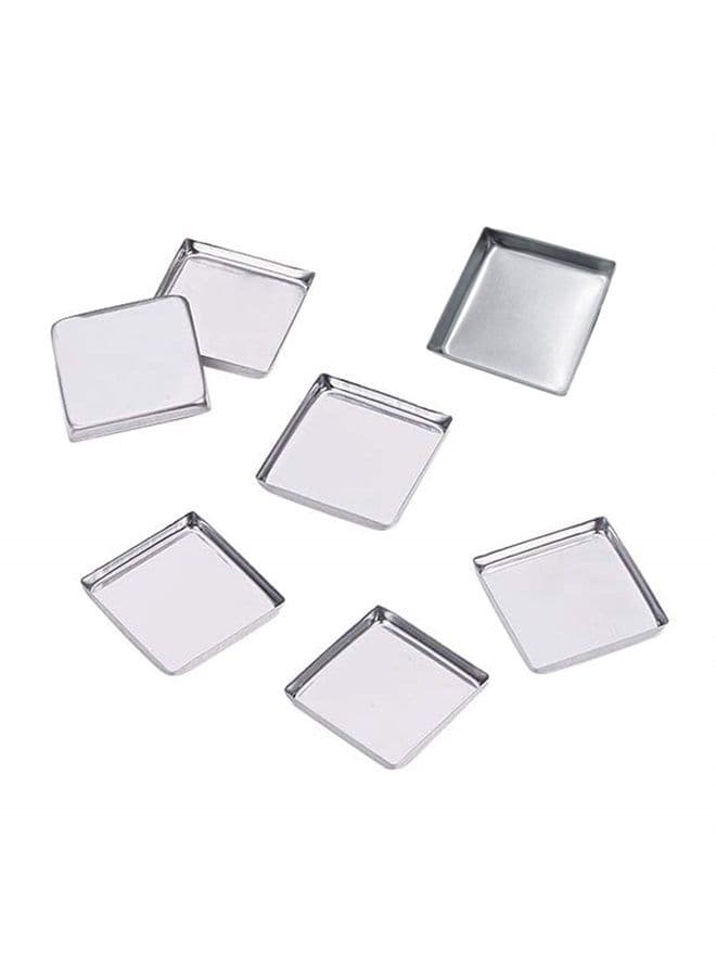 30 Pieces Empty Square Metal Tin Palette Pans Empty Square Metal Pans Cosmetic Eyeshadow Pans for Eyeshadow Palette Magnetic Makeup Palette, 26mm Wide 3.5mm Height