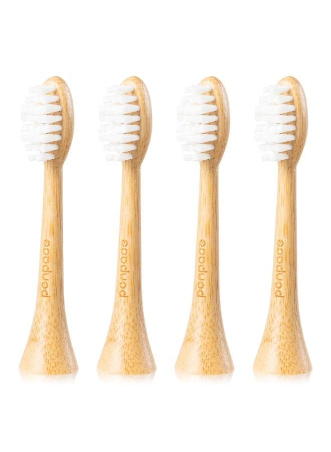 PONPACE Bamboo Toothbrush Heads Compatible with Philips Sonicare, Extra Soft Castor-Oil Bristles for Sensitive Teeth, Eco-Friendly & Gentle Cleaning