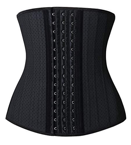 YIANNA Waist Trainer for Weight Loss-Women Cincher Slimmer Latex Corset Underbust Body Shaper, Size XL (Black)