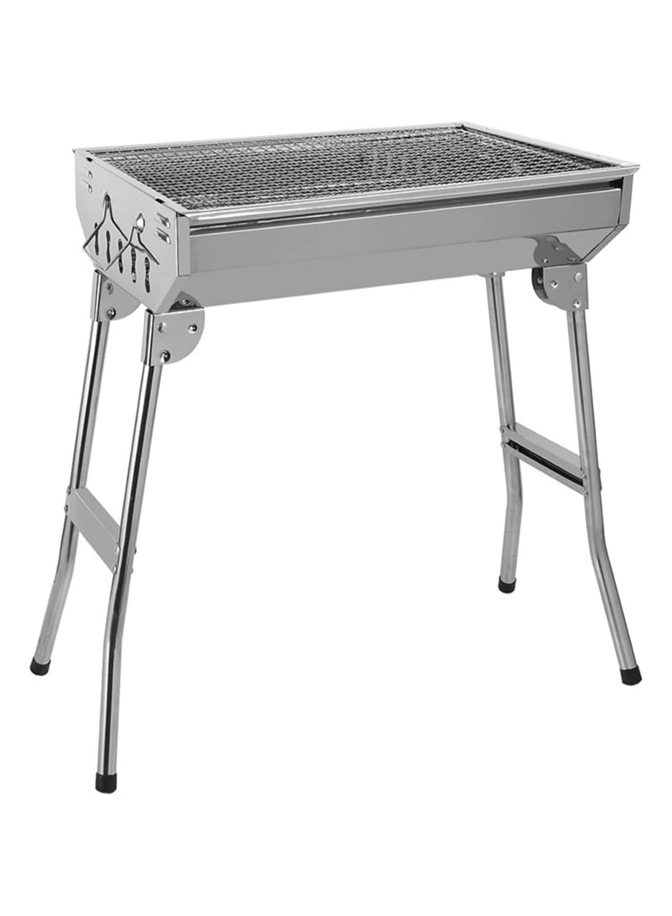 Grill Grates Charcoal Grill Stainless Steel Portable Installation Handle Folding Bbq Cooking Grid Barbecue Tool Kitchen Yard Or Outdoor Park 60X25X25cm