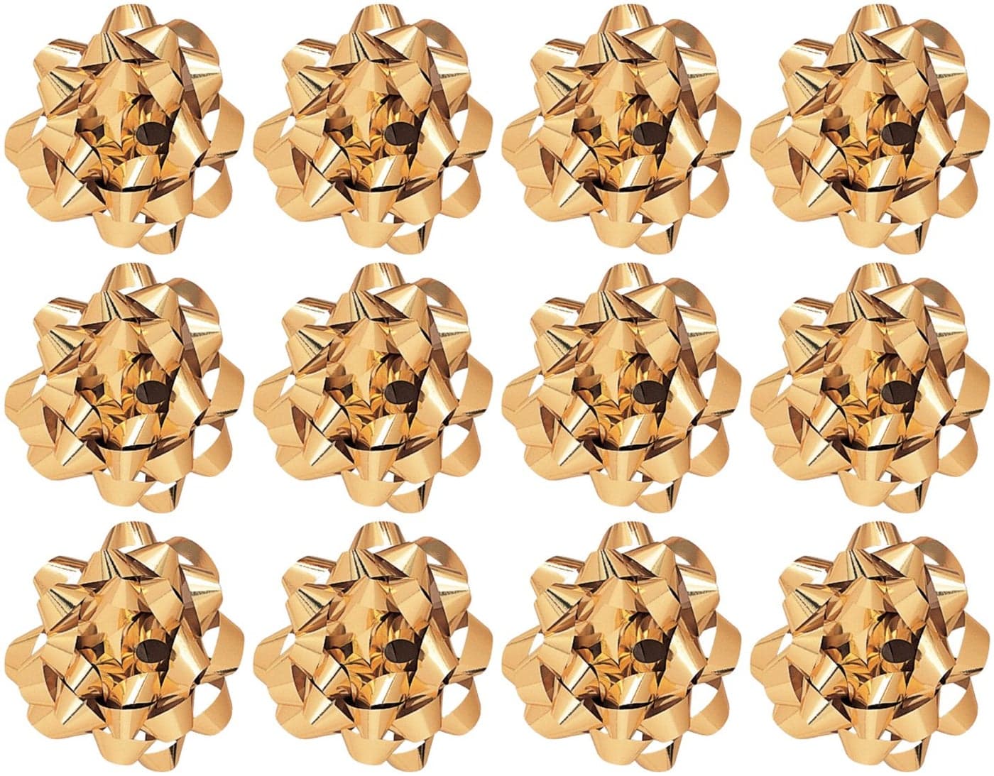 The Gift Wrap Company 12 Count Decorative Metallic Confetti Bows Large Gold 483209