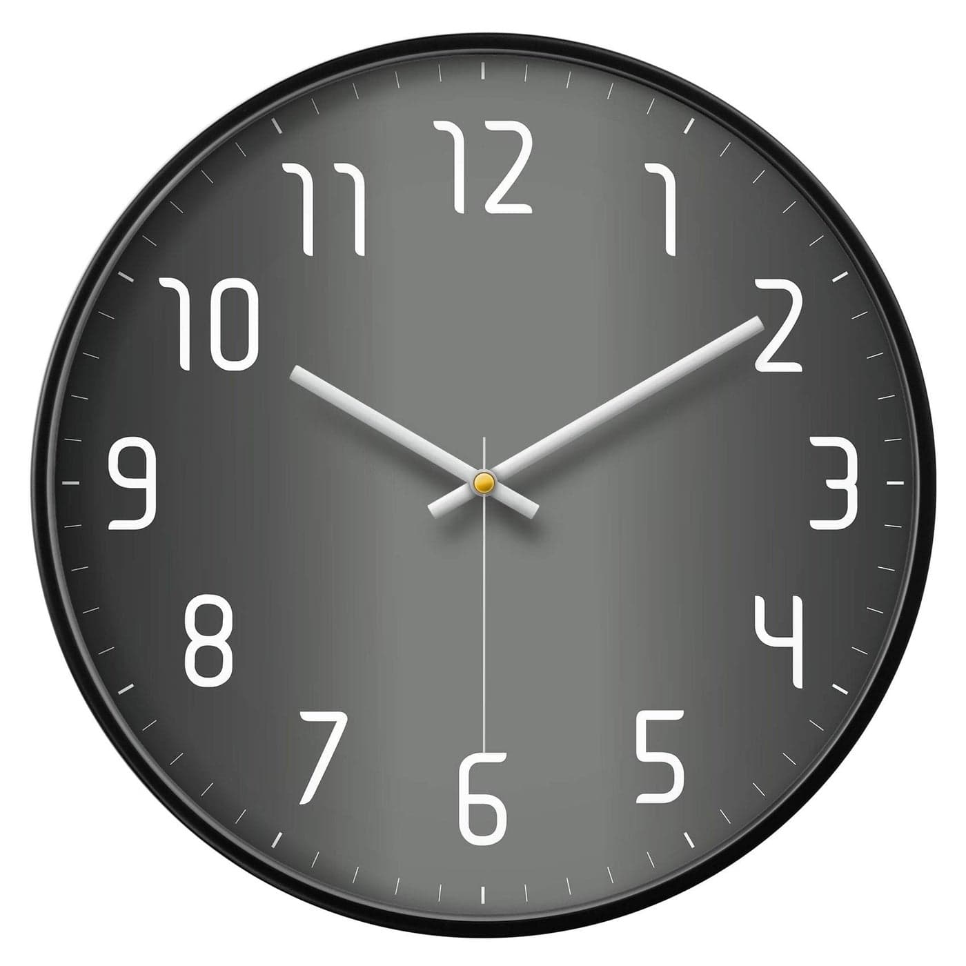 Modern Wall Clock Silent Non Ticking Cool Clocks for Wall BlackGrey Large Office Analog Small Battery Operated Wall Clock for Bedroom Kitchen Living Room Decorative Cool Unique Reloj De Pared 14inch