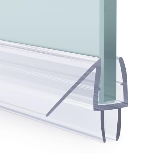 AmazerBath 3PCS Shower Door Bottom Seal for 1/4 Inch Glass - (15.75 Inches * 3), 3 Section Segmented Shower Installation Kit Frameless Glass Door Seal Strip