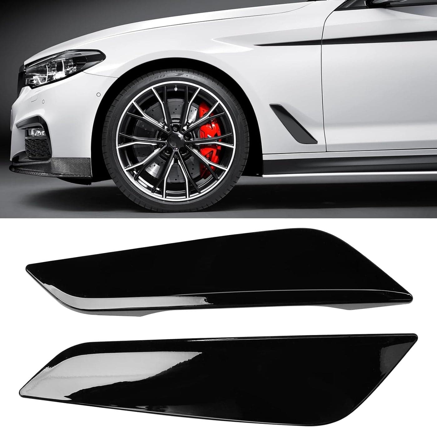 Jaronx Glossy Black Fender Vent Trim Cover for BMW 5 Series G30/G31 (2017-2023)
