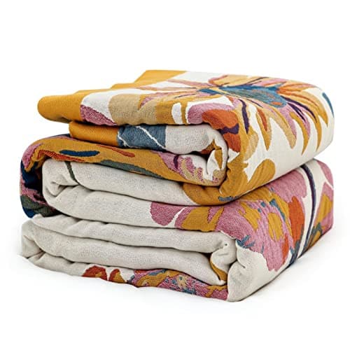 MSGKV Boho Throw Blanket King Size Warm Blanket for Couch and Sofa Blankets Cover for Living Room Throw Blankets Fall Cozy Bed Quilt(D-Flower and Butterfly, 108" x 90"(King))