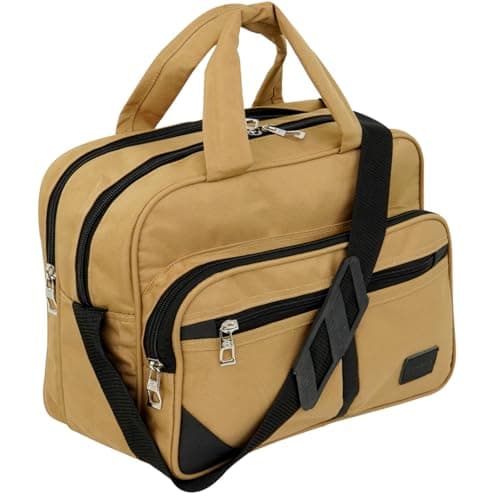 DAHSHA Stylish Nylon Small Sling Cross Body Travel Bag for Business Office Messenger One Side Shoulder Carry Handbag Bag For Men & Women (Beige-36 x 15.5 x 25.5 Cm)
