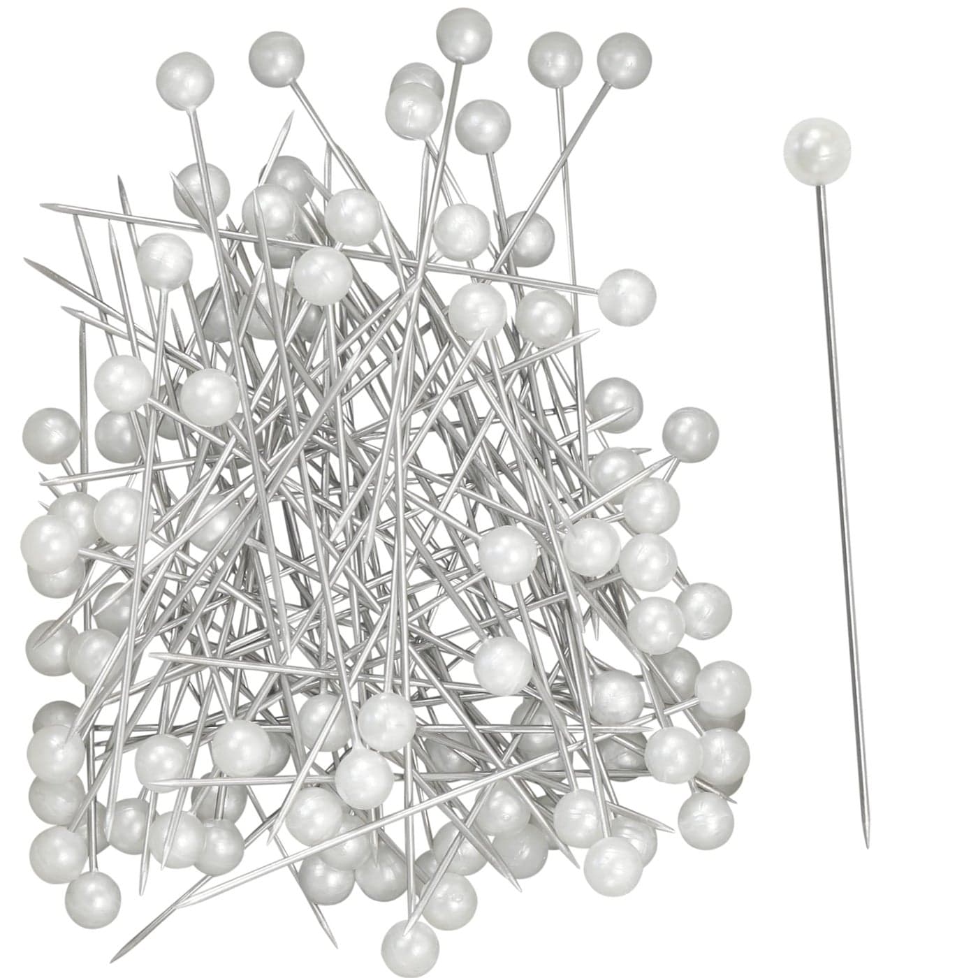 Iconikal 270Count Corsage Boutonniere Pins 208Inches Round White Pearl Head