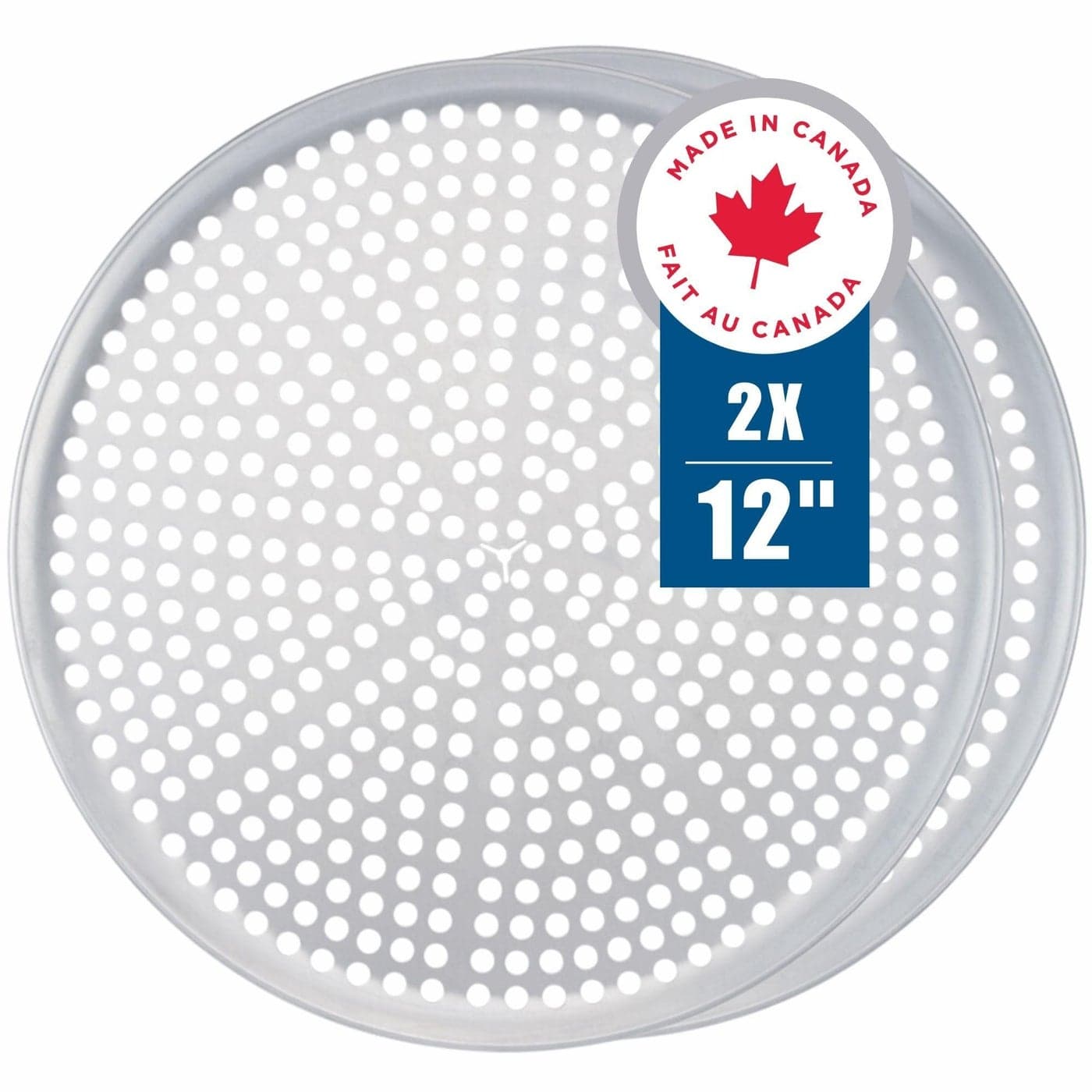 Norjac 12 Inch Pizza Pan with Holes 2 Pack Perforated Aluminum Baking Pans for Oven HeavyDuty RustFree Round Tray for Crispy Crust Ideal for Homemade or Frozen Pizza