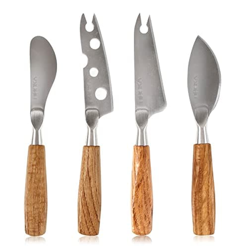 BOSKA Stainless Steel Mini Cheese Knives - Oslo for All Types of Cheese - Multi-Functional Cheese Slicer - Handheld Slicer - Silver Non-Stick - Dishwasher Safe - for Kitchen Cooking
