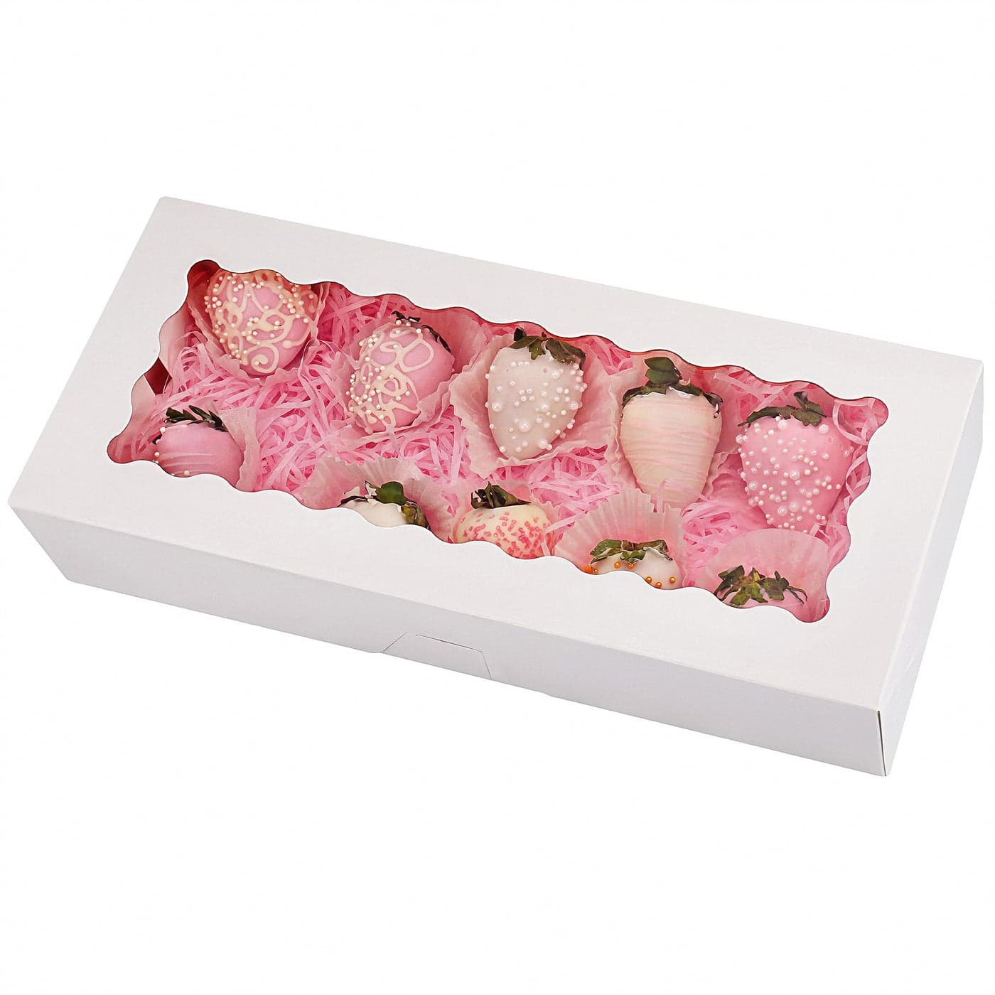 Tcoivs 30Pack Cookie Boxes 125 x 55 x 25 Bakery Boxes with Window AutoPopup Treat Boxes for Pastries White