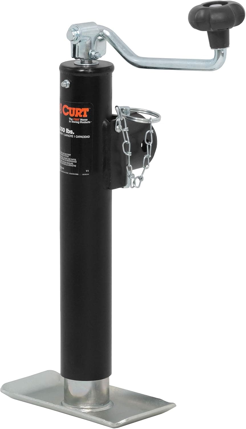 CURT 28320 Weld-On Pipe-Mount Swivel Trailer Jack, 2000 lbs Capacity