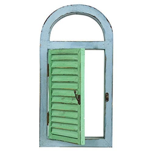Nearly Natural Vintage Window Shutter & Mirror Wall Décor, 18.75'' x 3.5'' x 11''