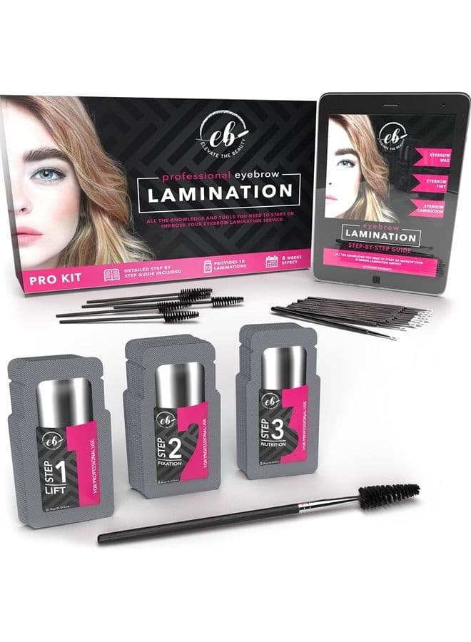 Professional Brow Lamination Kit - Complete DIY Eye Brow Lamination Kit at Home - Brow Perm Lamination Kit - Easy to Use – Instant Long-Lasting Results by Elevate the Beauty