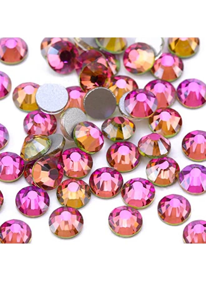 Dowarm 1440 Pieces SS10 Flatback Rhinestones 28MM Glass Crystal Rhinestones for Craft Nails Dance Costumes Non Hotfix Flat Back Nail Crystals SS10 28MM Rose Vitrail