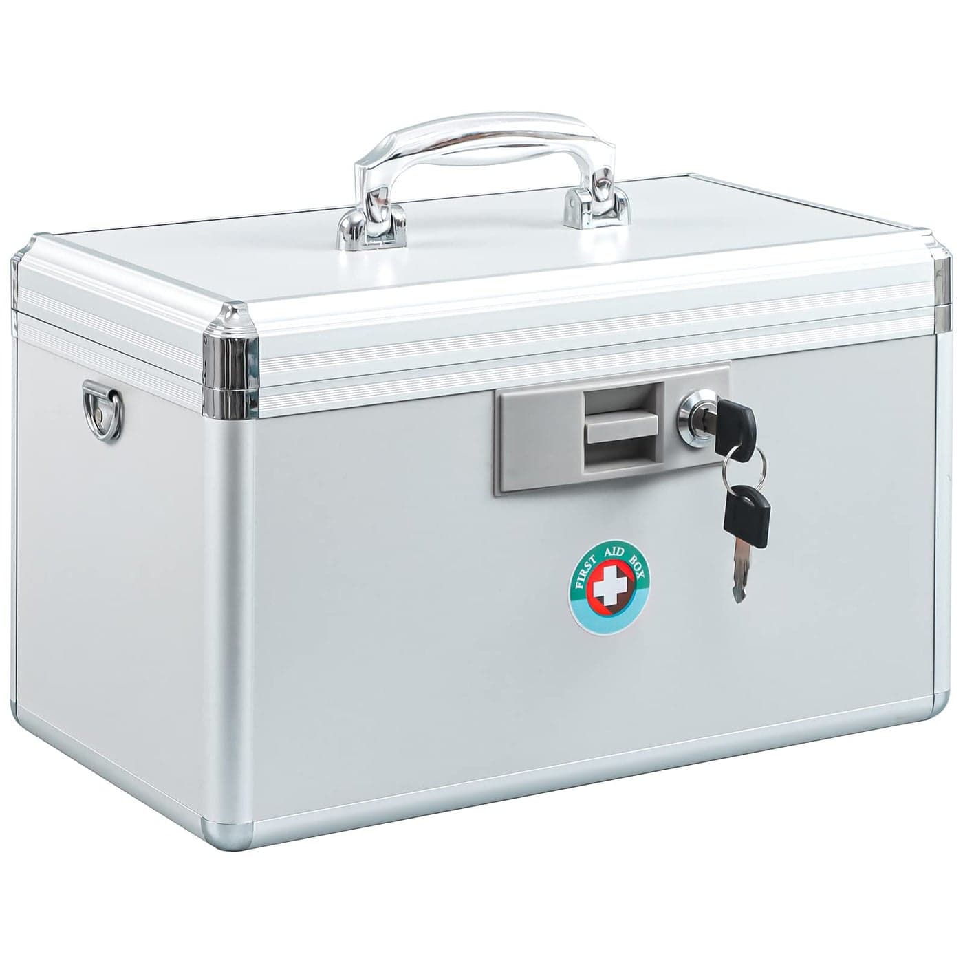 KYODOLED Large Medication Lock Box Locking Medicine Safe with Key Ideal for Secure First Aid and Drug Storage White 139 x 78 x 86 TheftResistant Design