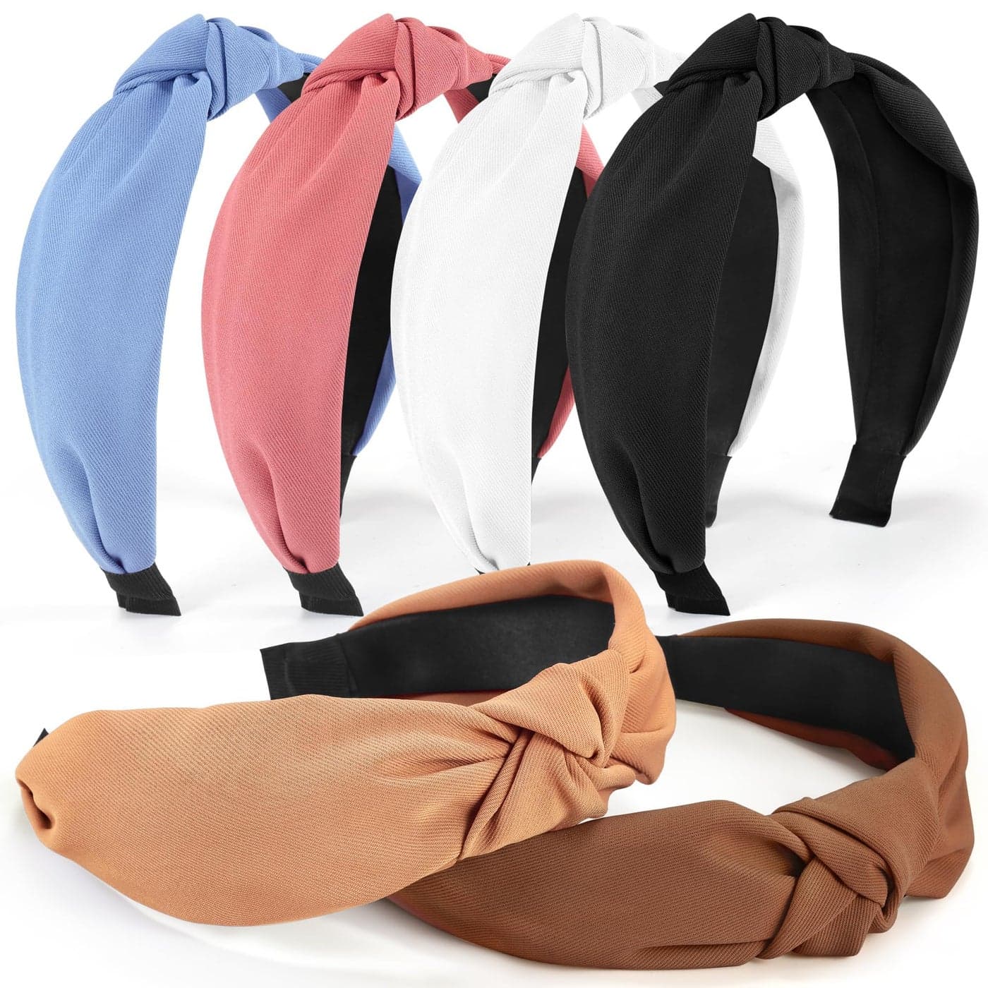 DiyJibb Headbands for Women Girls 6PCS Stylish Top Knotted Headbands Knotted Headband for Women Head Bands Wide Hairband Hair Accessories