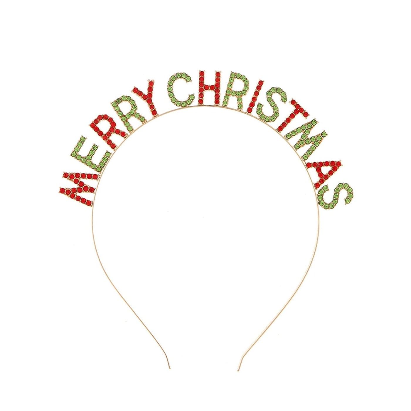 Soochat Merry Christmas Rhinestone Headbands Xmas Crystal Hair Hoops Christmas Party Headdress Hair Accessory for Women Girls